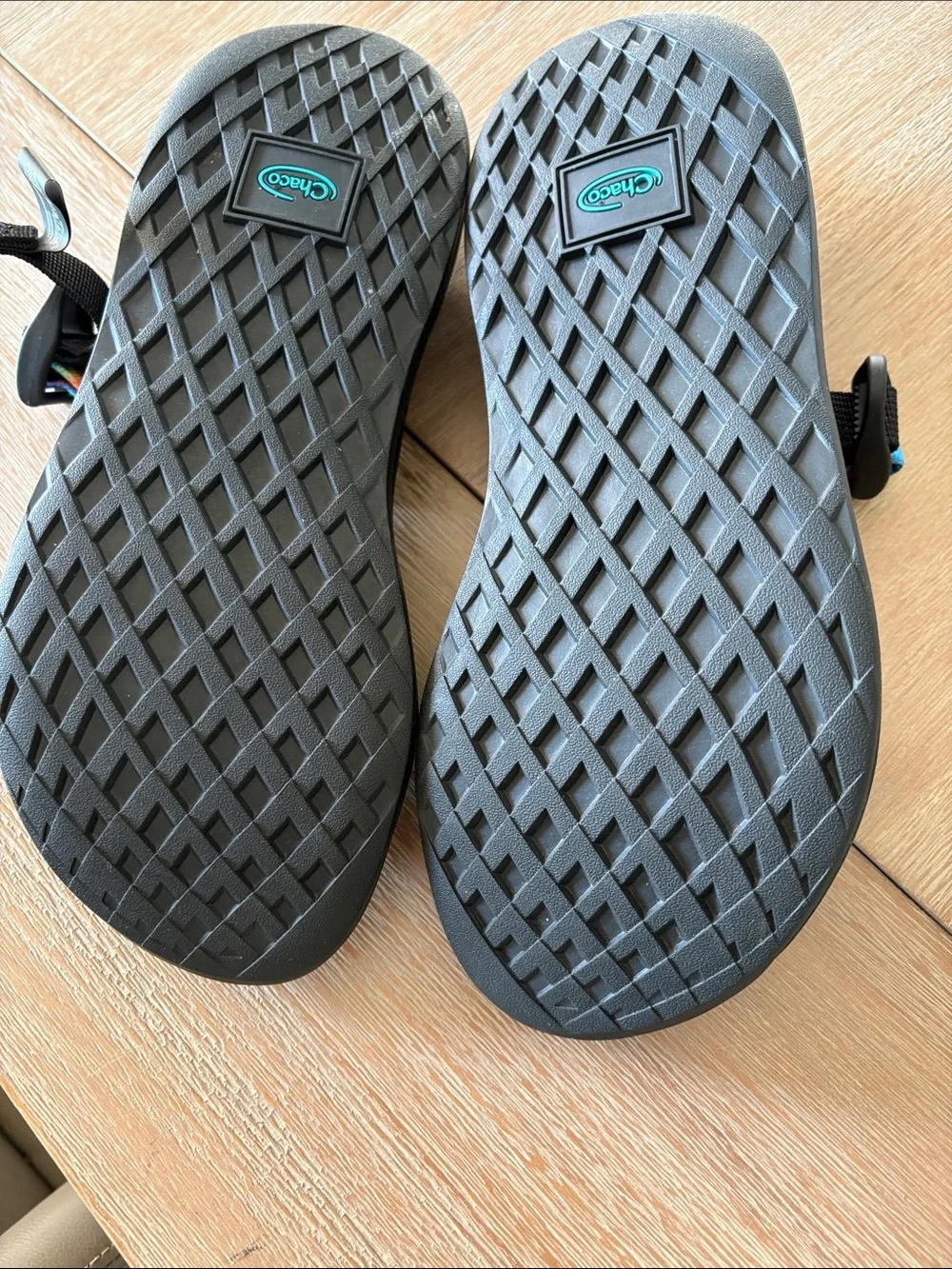 Chaco Tie-Dye Rainbow Strap Sandals with Black Footbed